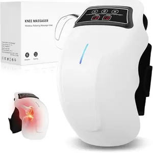 Knee Massager with Heat, Cordless Heated Knee Massage for Pain Relief with 9 Heating Levels, 3 Vibration Modes, LED Screen, Adjustable Straps, Gift for Men and Women
