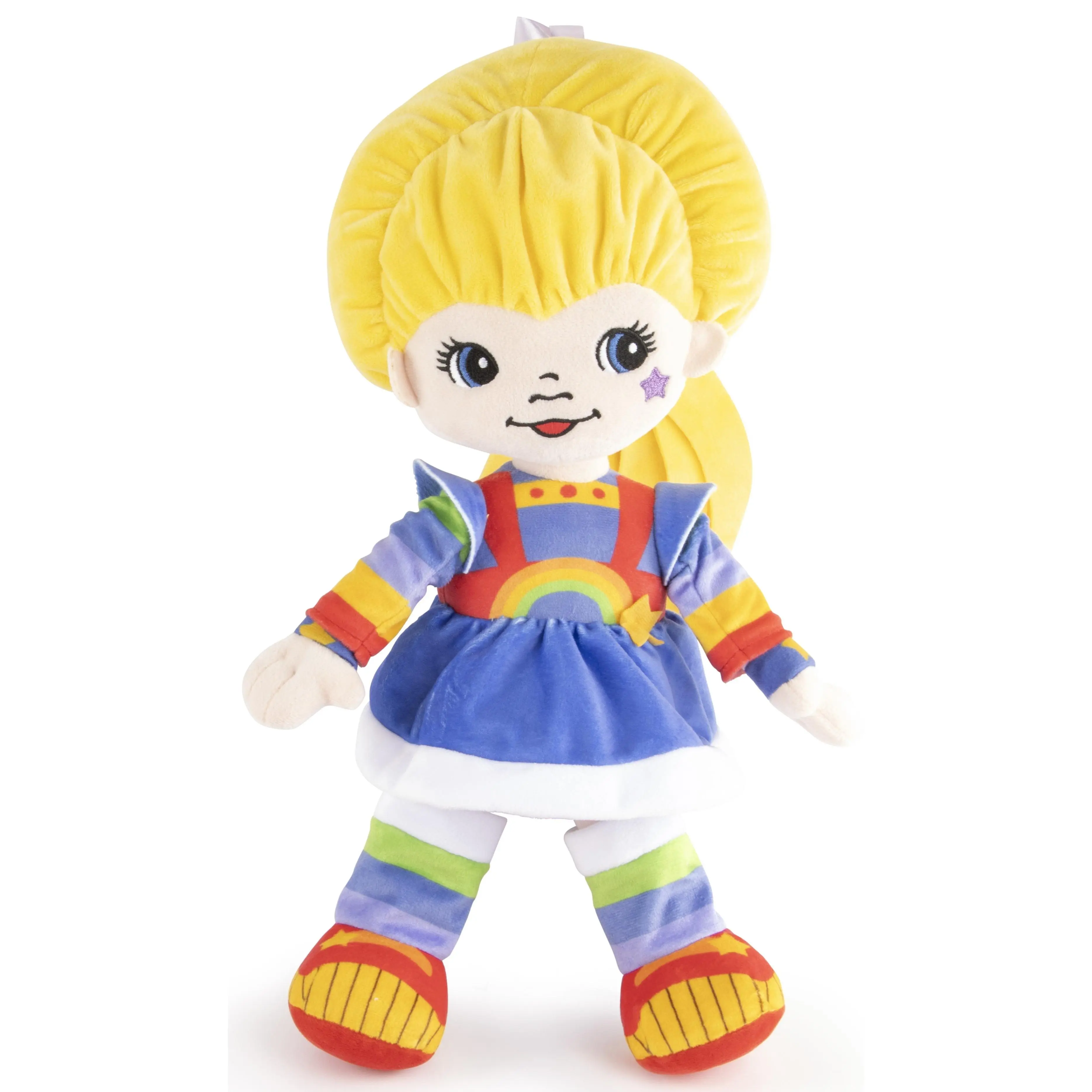 Jay Franco Rainbow Brite Microfiber Plush Toy Pillow Buddy - Unisex Fun-Sized Polyester Fiber 80s Cartoon Character Pillow, Cuddly Doll Gift, Huggable Sleeping Companion, Soft Squishy Companion, Soft Stuffed Collectible, Spot Clean Only