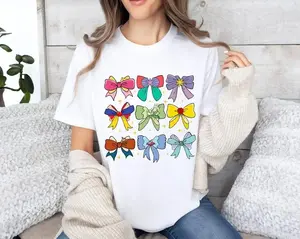 Comfort Colors Princess Coquette Bow Shirt, Cute Pastel Ribbon Graphic Tee, Soft Girl Balletcore Aesthetic Top, Trendy Vintage Vibe, Casual Lightweight Shirt, Perfect Girly Gift For Her