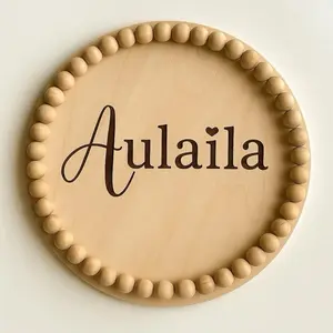 Aulaila & Atticus - Personalized Nursery Name Sign - Custom Wooden Decor for Baby Room - 18” wide - 1/2” thick - Made in USA