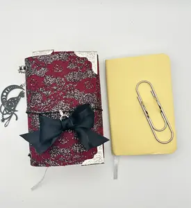 Deep Red & Silver Mini Trifold Journal