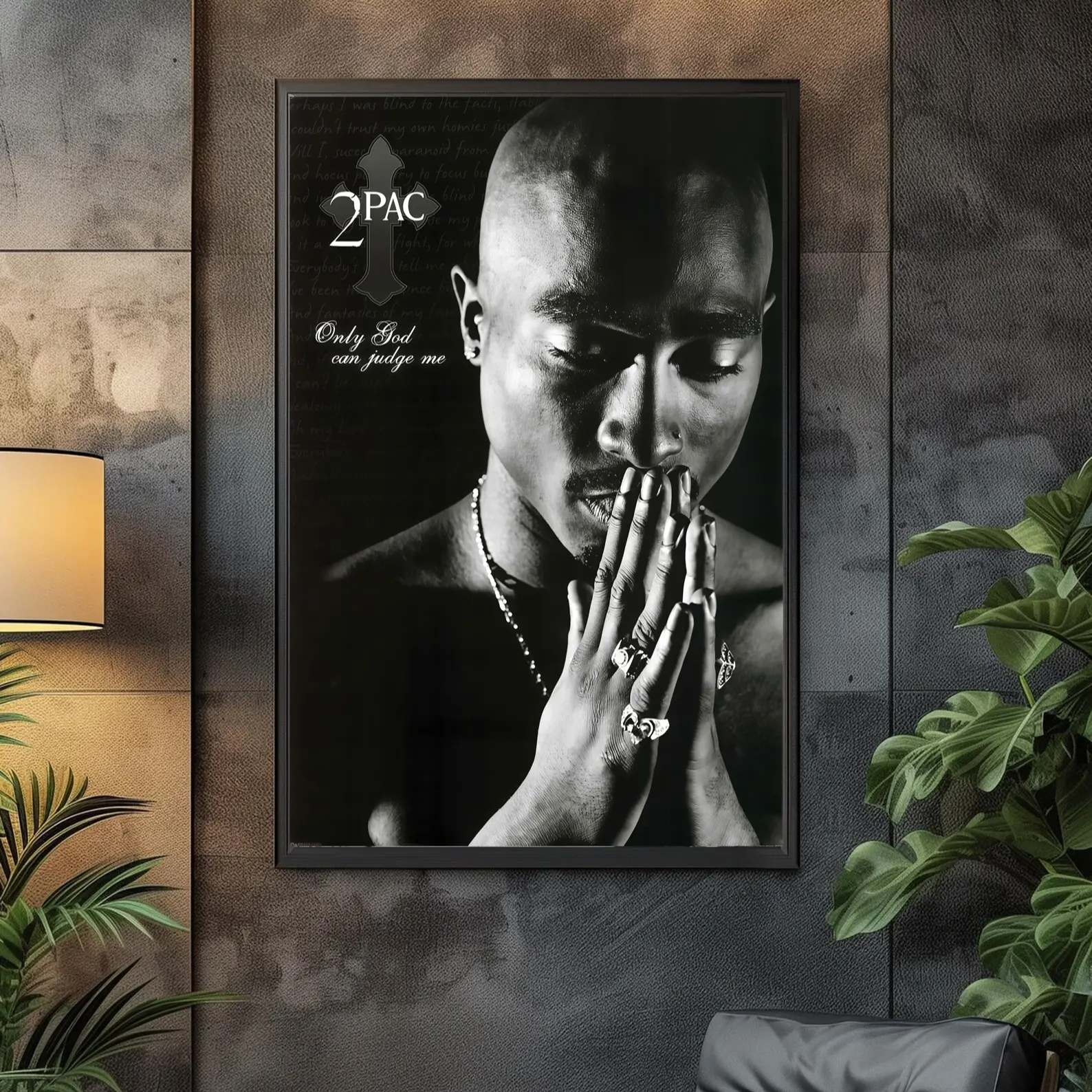 [NO FRAME] [NO FRAME] Tupac Only God Can Judge Me Poster, 2Pac Black & White Hip Hop Wall Art, Vintage Rap Decor, Gift for Music Lovers, Old School Rap