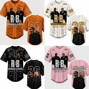 R&B Tour Baseball Jersey, Music Concert Button Shirt, Graphic Fan Apparel, Festival Outfit, Streetwear Gift for Music Lovers