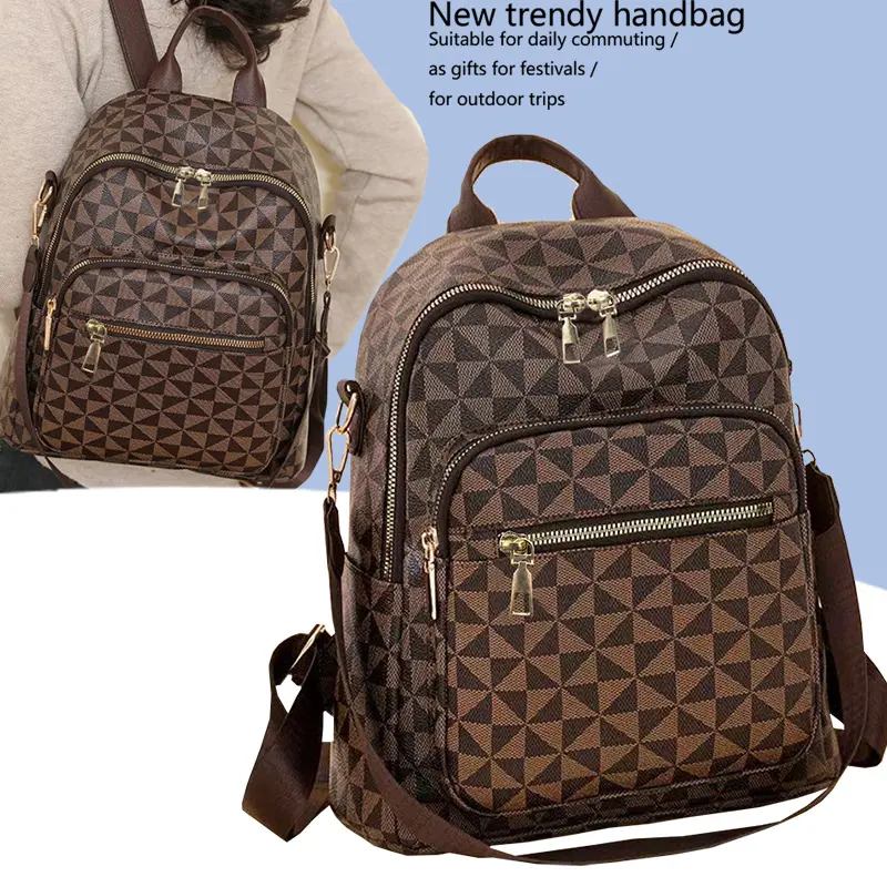 High-End Vintage Printed Light Luxury Unisex Backpack - Multiple Pockets, Zipper Direction Random, Suitable for School & Daily Commuting, Ideal Christmas Holiday Gift (Luggage & Bags, Men's Fashion Backpacks), Festivals