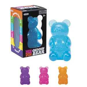 NeeDoh Gummy Bear – 3.5" Sensory Fidget Toy, Squeeze, Pull & Smush, 4 Assorted Colors, Random Color
