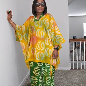 Adire swirl palazzo set