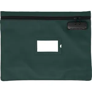 14x11 inch Green Locking Zipper Notary Bag with Lock, for Notary Kit Stamp Embosser Ink Pad Valuables, Locking Document Journal Carrying Case Notary Supplies