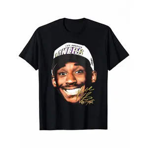 Men's Kobe Bryant Memorial Graphic T-Shirt, 100% Cotton Crew Neck Short-Sleeve Menswear, Casual Loose-Fit Printed Basketball Jersey Top, Shortsleeve