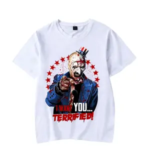 Terrifier Halloween Tshirt Scary Horror Movie Merch Cosplay Short Sleeve T-shirt Summer For Streetwear Gift for Children Youth Adult Family And Friends Birthday Anniversary Holiday Christmas Halloween