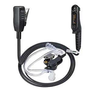 YNIBST Walkie Talkie Acoustic  Air Tube Earpiece w Mic/PTT Compatible with Motorola MOTOTRBO R7,ION and MXP600 Two-Way Radio for Police Security and Law Enforcement Use Audio