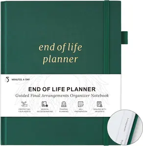 End of Life Planner, Guided Estate Planning Organizer with Tabs, Last Wish, Will Preparation, Funeral Planning, Final Arrangements Notebook for Beneficiary, in Case of Death Organizer (Dark Green / Black)