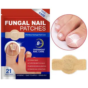 Nail Patches for Toenail Repair – 21PCS Overnight Nail Support for Damaged, Thick, or Yellow Toenails, Natural Formula, 8-Hour Renewal Patch for Men and Women, Safe for Daily Use Overnight Invisible Treatment for Toenails