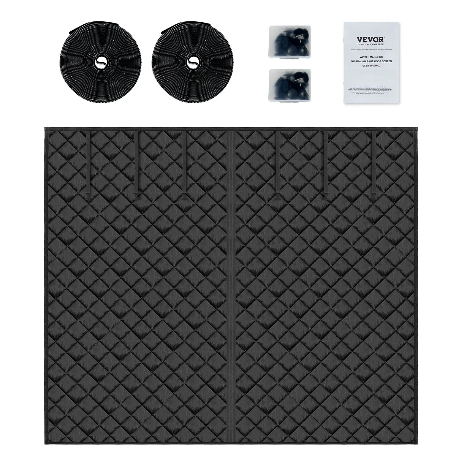VEVOR Oxford Cotton Magnetic Seal Insulated Curtain, 9.28x7.15 ft Garage Screen Curtain Kit for Garage Screen Doors, Back Door, Balcony – Father’s Day Gift Option