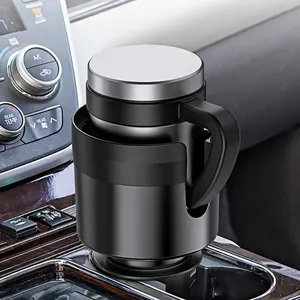 Car Cup Holder Expander, Adjustable Base & Side Handle Slot, Universal Adapter for 24-46 oz Tumblers and Large Cups, Prevents Spills for Stanley, Yeti and Fast Food Drinks