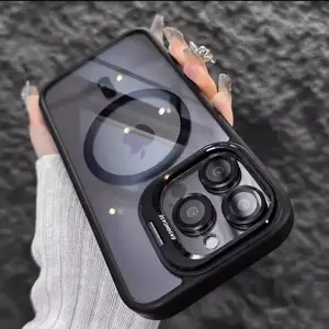 Unique Metal Camera Magnetic Phone Case Featuring A High-Contrast Metal Lens Frame And Large Circular Magnetic Ring, Merging Rugged Tactical Style With Modern Tech Vibe For iPhone 17 16 15 14 13