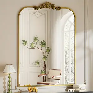 Vintage Arched Wall Mirror 40x30 Inch Retro Design