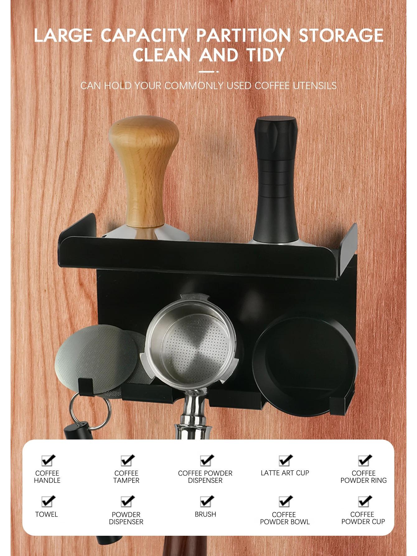 Coffee Tamping Station All in One Coffee Tools Holder Coffee Tamping Station Hammer Hanger Storage Rack For Home Restaurant Cafe