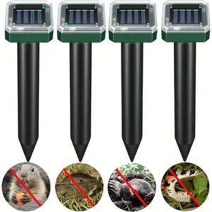 Solar-Powered Repellent, Soundwave Technology, 8-Pack, Repels Moles, Gophers, Voles, Insects, Keeps Burrowing Animals Away, Yard Protection, Insect Proof