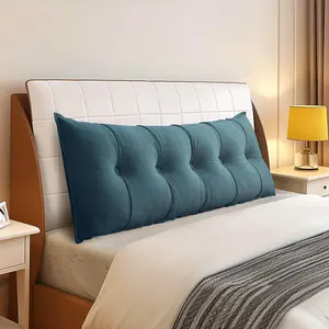 Soft Headboard Pillow Bed Wedge Reading Pillow Long Bolster Cushion with Cover