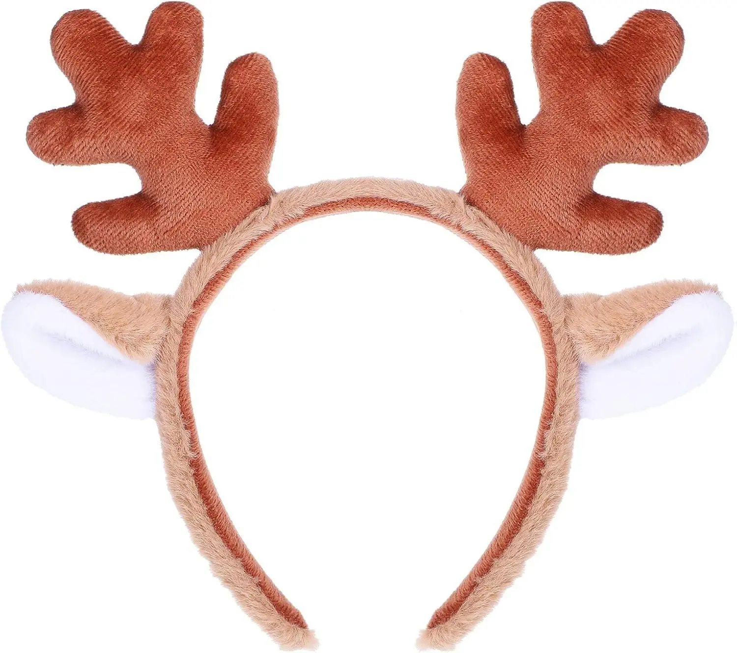 Headband Fluffy Realistic Deer Ears Headband Christmas Deer Headbands Deer Ear Cosplay Deer Antlers Costume for Christmas Halloween Festival Party