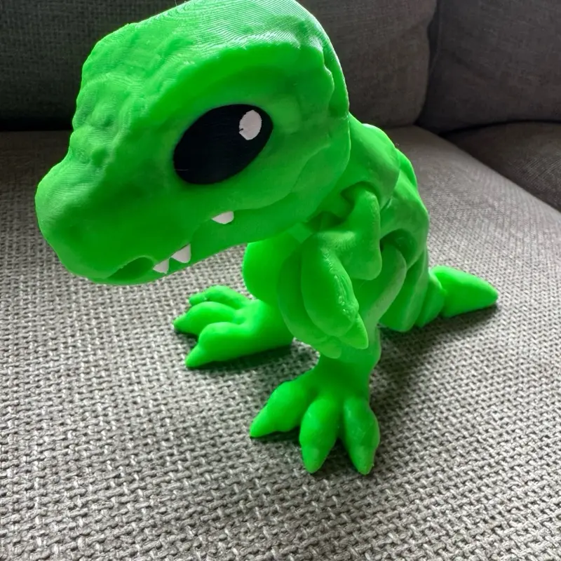 3D Printed Articulated Glow-in-the-Dark T-Rex Dinosaur Fidget Toy for Stress Relief, Sensory Play (for Kids, Teens)
