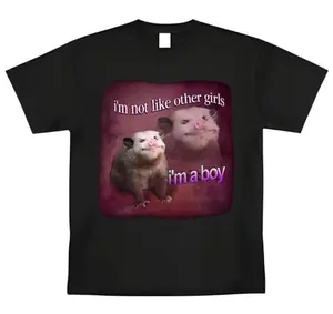Funny I'm Not Like Other Girl I'm a Boy T-Shirt Meme Graphic Tee Humor Menswear 100% Cotton Crewneck Tropical Print Top Men's Humorous