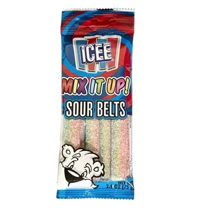 ICEE Mix It Up Sour Belts 2.6 oz - Mix Fruit Flavor Candy Sweet Snack Bonbon Candy Strips Pack snacks Candy Snack Mix christmas Fruit Snacks outdoorfun