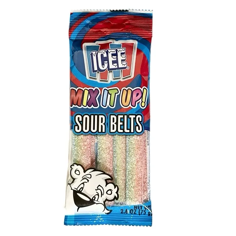 ICEE Mix It Up Sour Belts 2.6 oz - Mix Fruit Flavor Candy Sweet Snack Bonbon Candy Strips Pack snacks Candy Snack Mix christmas Fruit Snacks outdoorfun