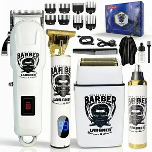 Professional Hair Clipper & Shaver Set, Barber Clipper Set, 1 Set Rechargeable Hair Trimmer & Electric Razor with Accessories, Great Gifts for Father, Husband & Boyfriend