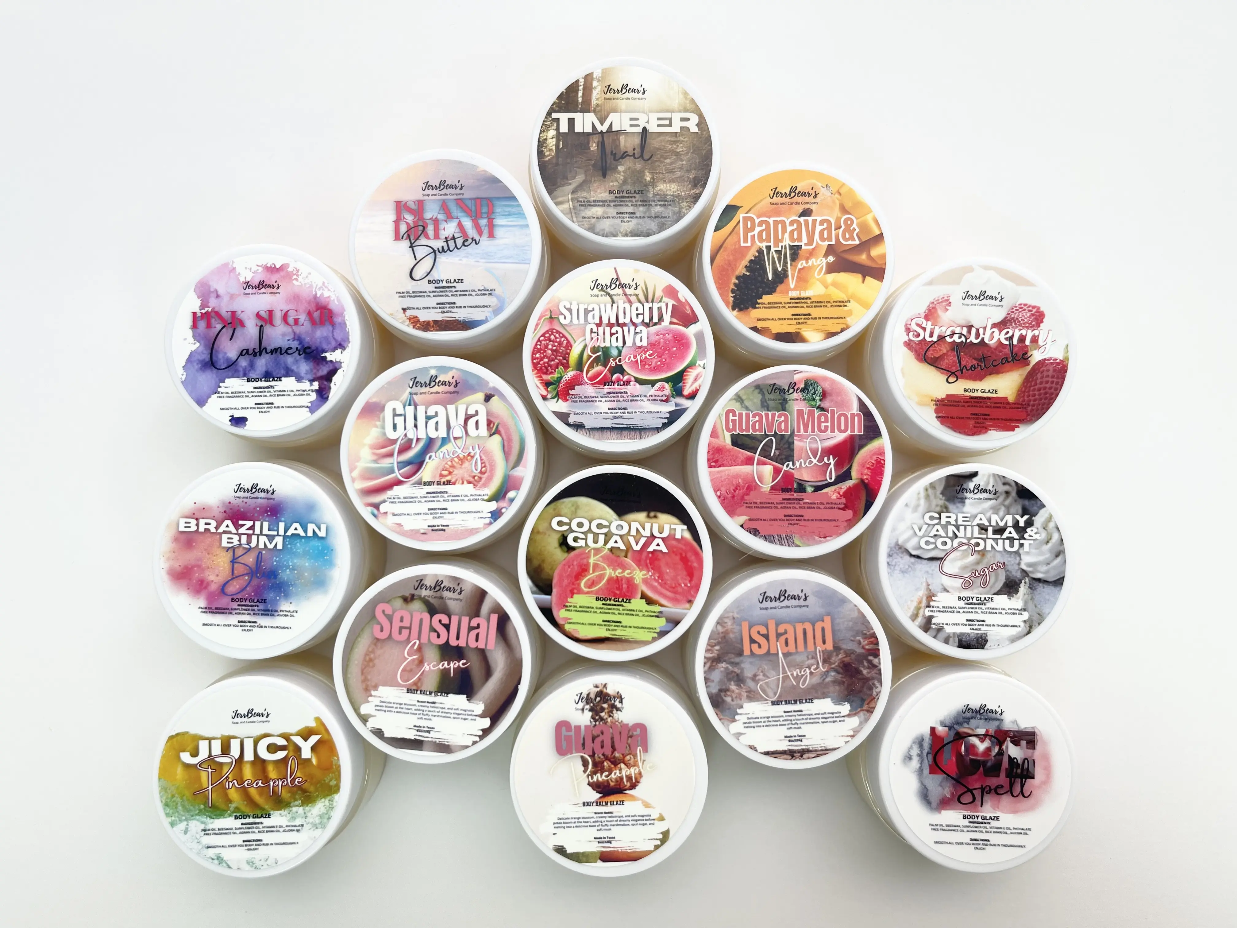 JERRBEAR'S Customizable Body Balm Sampler, Hydrating Body Glaze, Luxury Scented Set for Cracked Heels, 1oz Multi-Pack, 10-20 Balms
