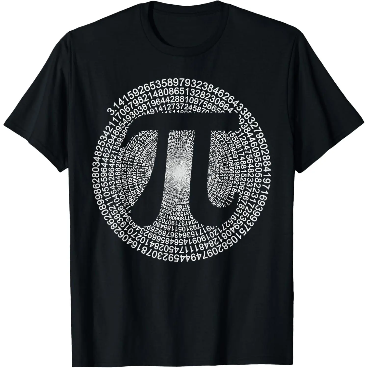 Men's Pi Graphic T-Shirt - 100% Soft Cotton Regular Fit Short Sleeve Round Neck, Math Theme Pi Symbol Menswear Top, Moisture-Absorbent Casual Streetwear for Sports & Daily Wear, Machine Washable