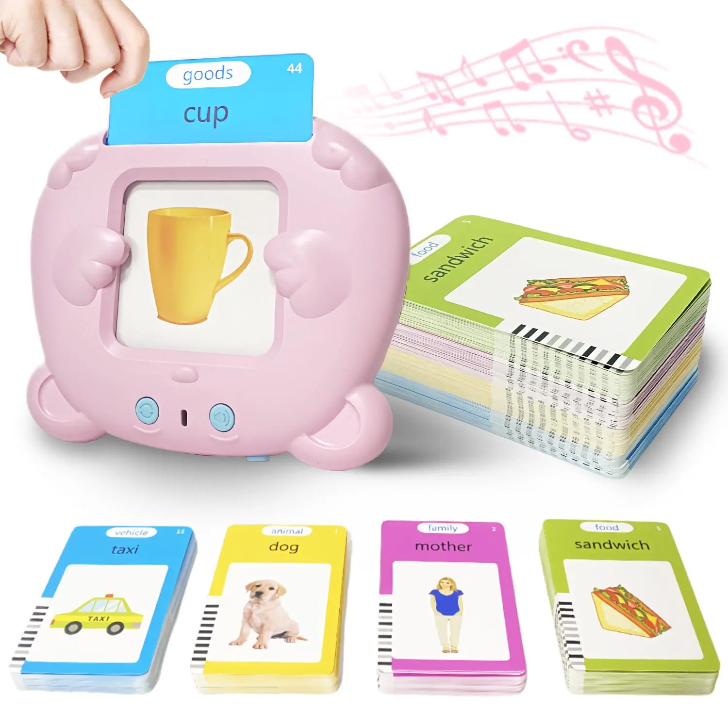 Talking Flash Card, 1 Set Language Learning Toys with 224 Sight Words, Vocabulary Flashcards, Speech Learning Toy for Birthday Gifts