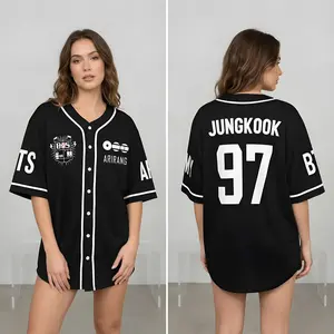 Vintage Bangtan Boys  Baseball Jersey - K-Pop Aesthetic Streetwear - Arirang World Tour Merch - Retro Oversized Mesh Jersey