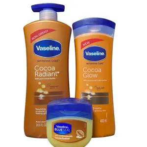 Vaseline Cocoa Body Lotion Bundle - 600mL Cocoa Radiant - 400mL Cocoa Glow - 1.75 Oz Cocoa Jelly Moisturizing Hydrating Skin Care