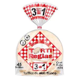 Tortillas de Maíz Blanco TortiRegias 3=1 Delgaditas 45 pz White Corn Tortillas Vegan Gluten Free