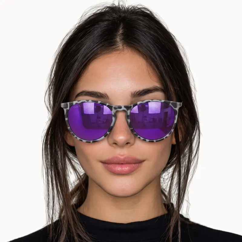 DAX Eyewear Women's Midnight Matte Sandy Brown Horn Wayfarer Polarized Sunglasses - Medium Full Rim PC+Allo Frames, PC Glare Cut Lenses, Hair-Friendly Nose Pieces, UV400 UV Protective Glasses - Crystal Stylish Accessories for Daily Shades Look
