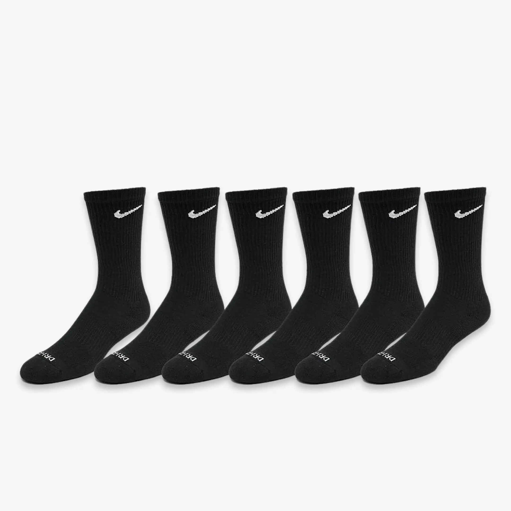 Nike Dri-FIT Everyday Plus Cushioned High Training Crew Socks (6 Pack) Black