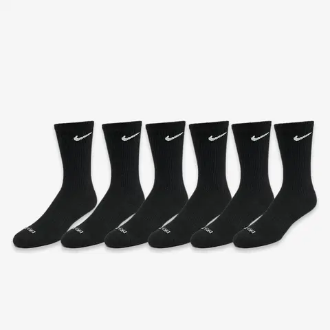 Nike Dri-FIT Everyday Plus Cushioned High Training Crew Socks (6 Pack) Black