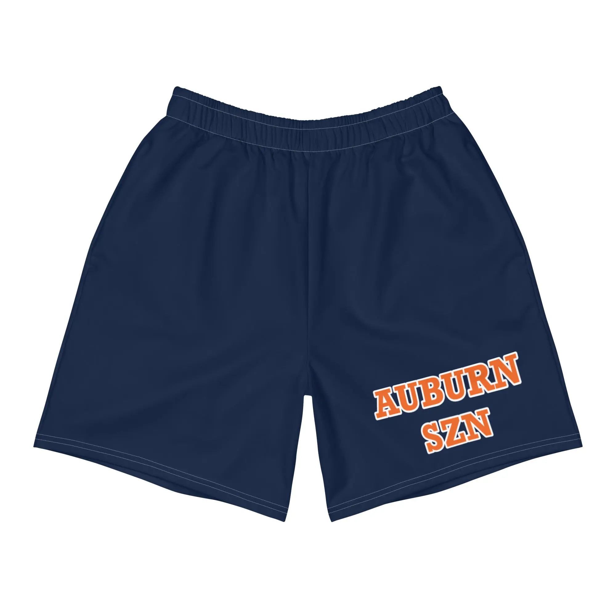 Auburn SZN Sport Shorts - Navy with Orange and White Text, Comfortable Fit, Ideal for Sports and Active Lifestyle