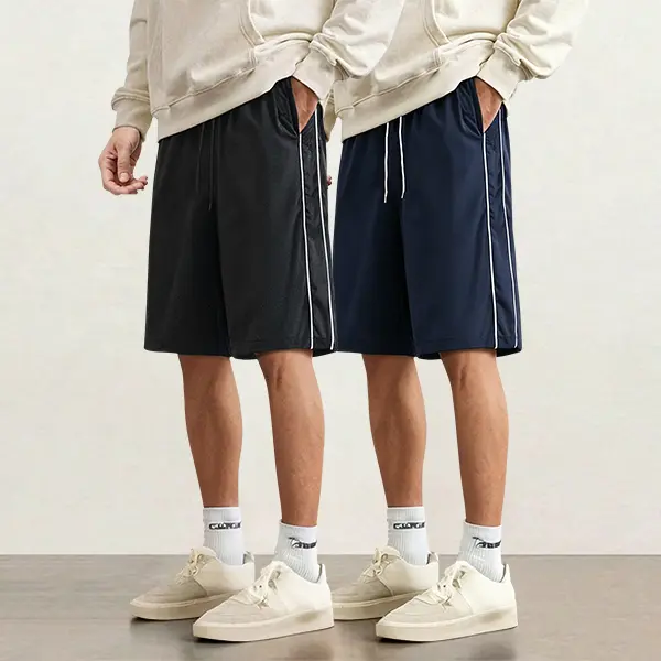 2-Pack Men’s Summer Striped Casual Shorts – Loose Fit, Versatile Athletic Style