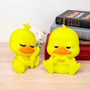 Cute Heart Gesture Duck Figurine | Colorful Ornament for Car Dashboard, Desk & Holiday Decor