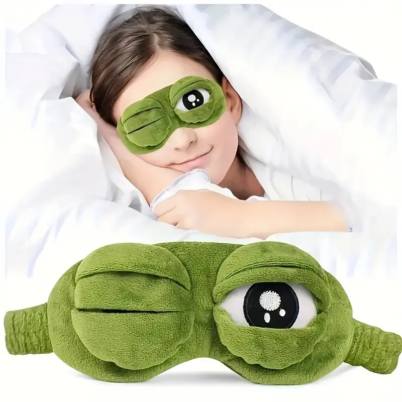 3D Sad Frog Sleep Mask Natural Sleeping Eyeshade Cover Shade Eye Patch Women Men Soft Portable Blindfold Travel Eyepatch Restful Naps Sleep Aid Products Sleeping Masks Eyemasks For Sleeping Sleeping Eyemask Eye Covers For Sleeping