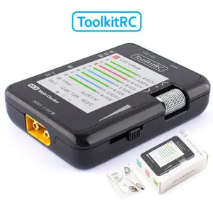 ToolkitRC MC8 Multi-Checker, 1-8S Battery Balancer Tester with PWM/PPM/SBUS Signal Analyzer, 32 Bit ARM Processor, Compact RC Drone FPV Car Boat Battery Checker Summervibes Restorer Kit Car Power Bank Jumper