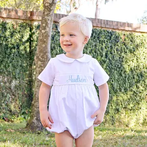 Solid White Collared Bubble - Classic Outfit for Baby & Toddler Boys