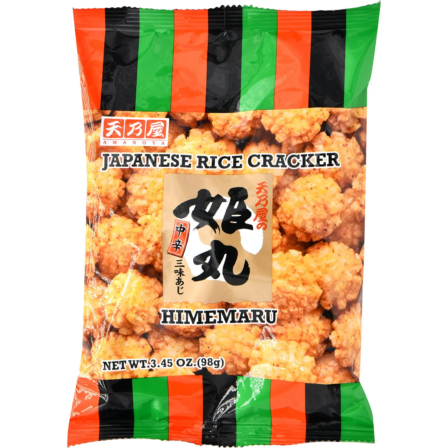 Amanoya Japanese Hime Maru Classic Rice Crackers - 3.45oz (98g) Authentic Traditional Asian Leisure Snack, Wasabi & Soy Sauce Flavor, Crispy Crunchy Treat, Classic Rice Snack