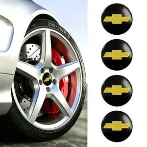 4pcs Wheel Center Cap Stickers for Chevrolet Models, Aluminum Metal Logo Decals, Car Accessories for Malibu, Cruze, Equinox, Tahoe, Etc, Sticker For Cars