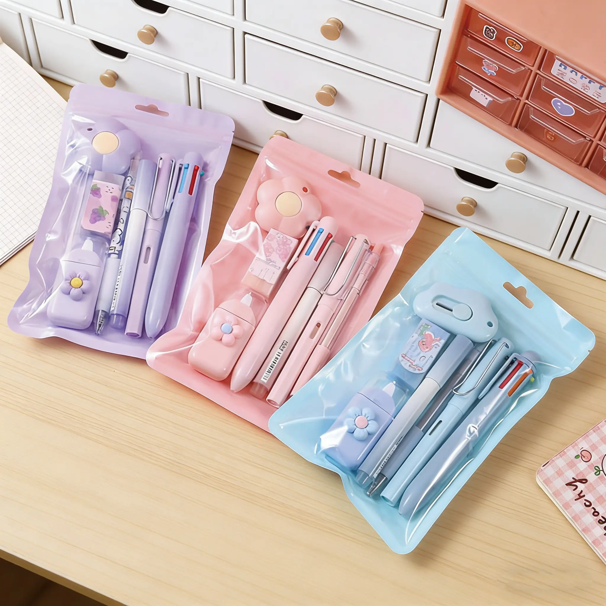 7-Pieces Kawaii Floral Pastel Stationery Set, Cute School Supplies Back to School Haul, Multi-Color Gel Pens, Flower Pencil Sharpener, Eraser, Sticky Notes, Coquette Girly Desk Writing Tools, Portable Student Journaling Gift, Complete Kit, Durable, Learni