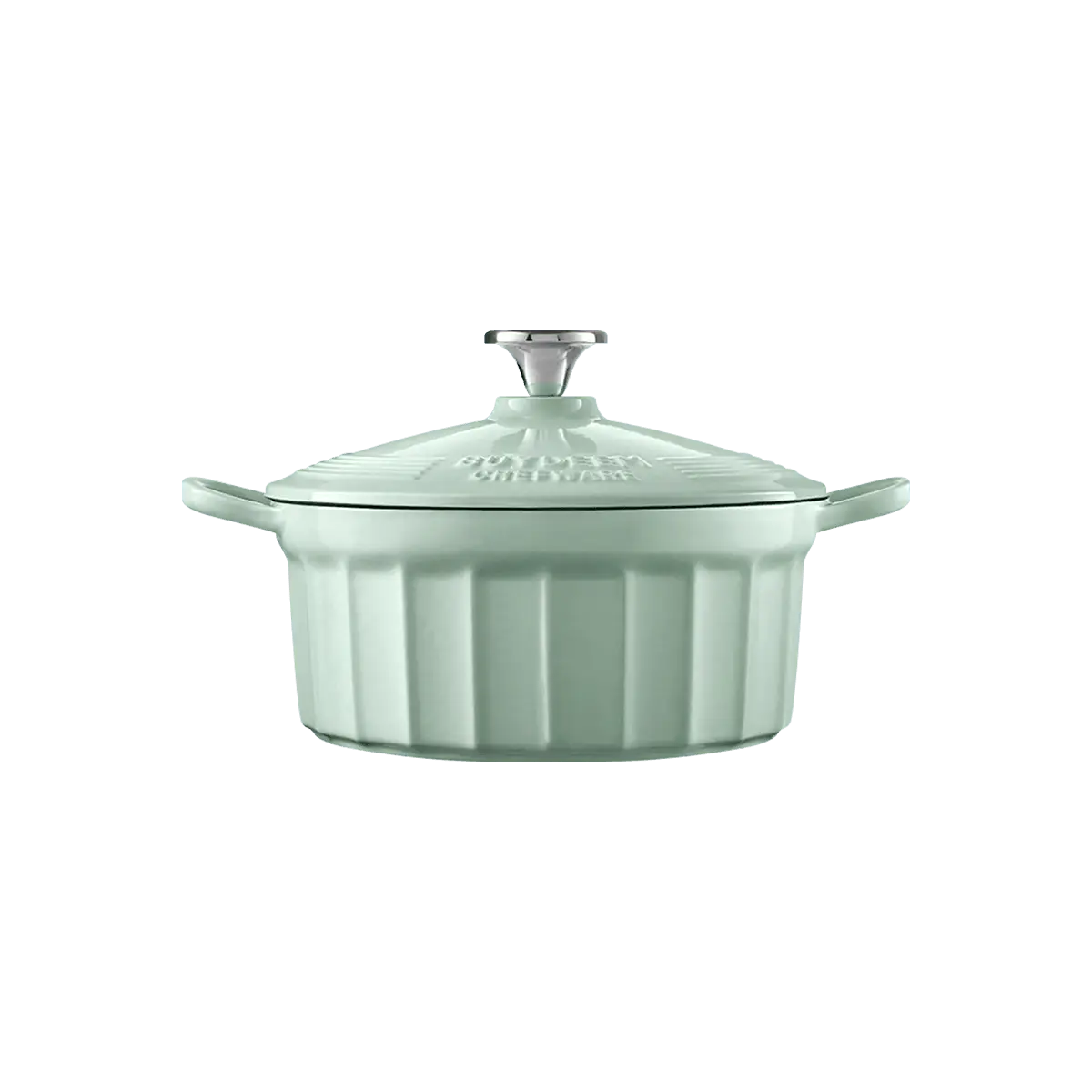 BUYDEEM Enamel Cast Iron Dutch Oven 22cm Green - Versatile Cooking Pot for Stewing, Frying, and Baking