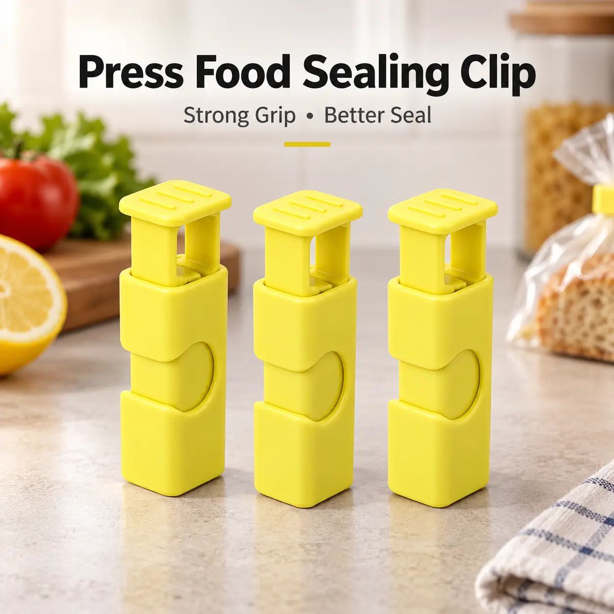 10-Pack Reusable Compact Plastic Bread & Toast Sealing Clips, Press-Type Food Storage Fasteners with Locking Mechanism for Kitchen Organization (Office Tape, Adhesives & Fasteners Supplies)