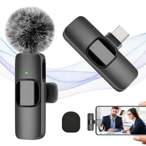 Wireless Lavalier Microphone for iPhone Type-C & iPad, Plug-&-Play Design, 2.4GHz Low Latency, Ideal for Interviews/podcasts/vlogs, Recording